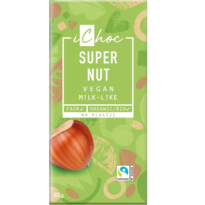 BIO Vegan čokoláda Ichoc s oříšky