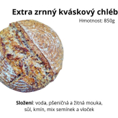 Alternativa Bakery - Extra zrnný kváskový chléb 850 g