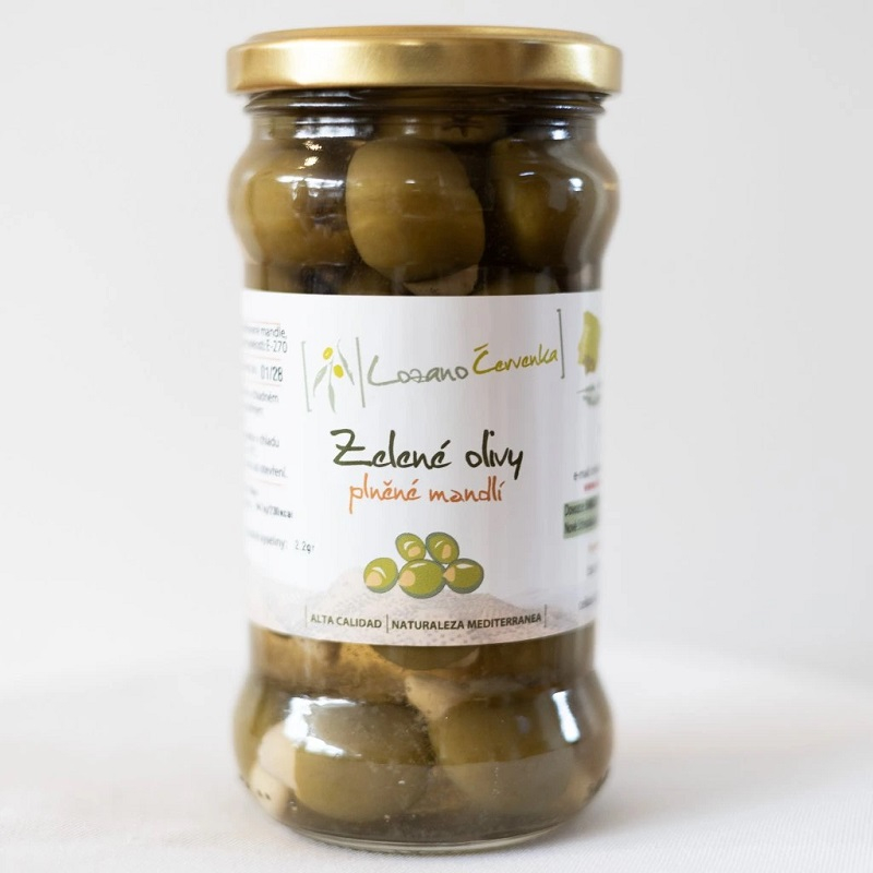 Zelené olivy plněné mandlí 145 g